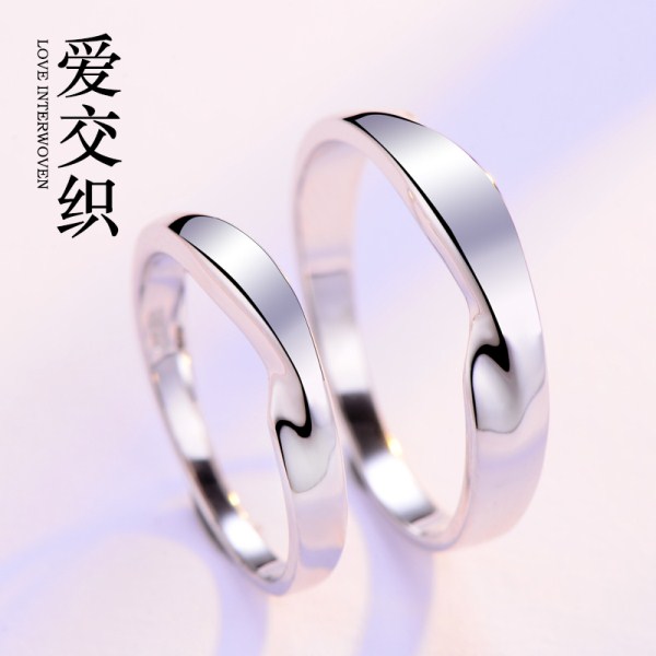 关于爱925银戒指女爱的约定情侣对戒子情侣戒指环刻字