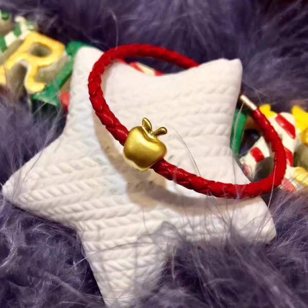 3D硬金金苹果圣诞礼物手链 平安夜生生周家生日礼物金饰 一件代发