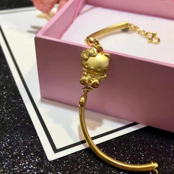 3D硬金 Kt猫多啦A梦黄金手链 足金999手环  生日礼物 一件代发