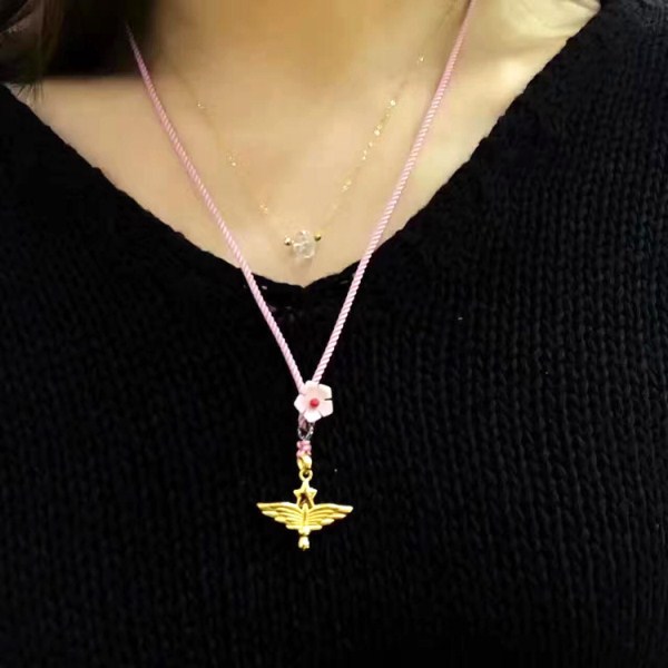 3D硬金 维多利亚翅膀黄金吊坠 足金星星羽翼 生日礼物 一件代发