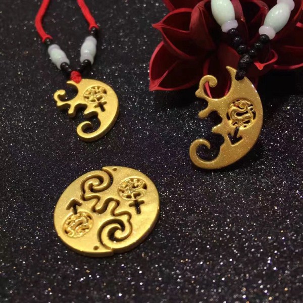 3D硬金 龙凤配黄金吊坠 情侣足金999阴阳项链  婚嫁送礼 一件代发