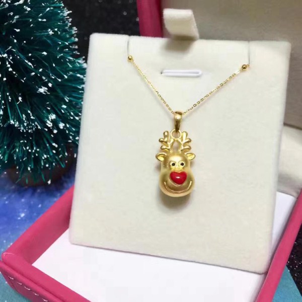 3D硬金 琉璃珠麋鹿黄金手绳 圣诞足金999手串  生日礼物 一件代发