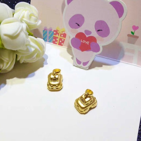 3D硬金 车子黄金吊坠 足金999萌新小车子项坠  生日礼物 一件代发