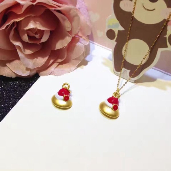 3D硬金 烤漆雪人黄金吊坠 足金999招财雪人 生日礼物 一件代发