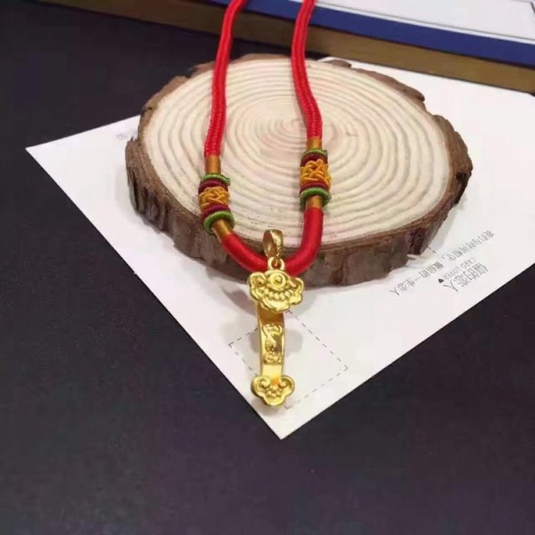3D硬金 祥云如意黄金吊坠 足金999吉祥项坠 过年送礼 一件代发