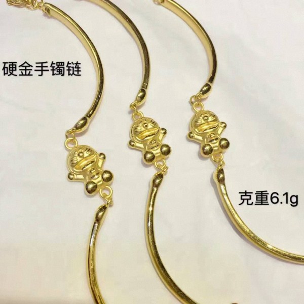 3D硬金 哆啦A梦 硬金手镯  奢华大牌足金黄金手镯 可爱 一件代发