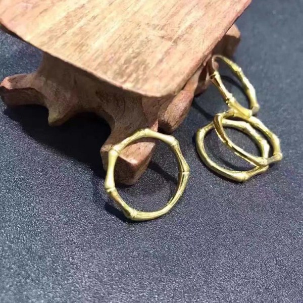 3D硬金 黄金竹节戒指 足金999竹报平安全竹节指环 一件代发