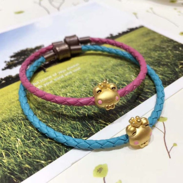 3D硬金 黄金小青蛙手绳 足金999青蛙王子手串手链 一件代发